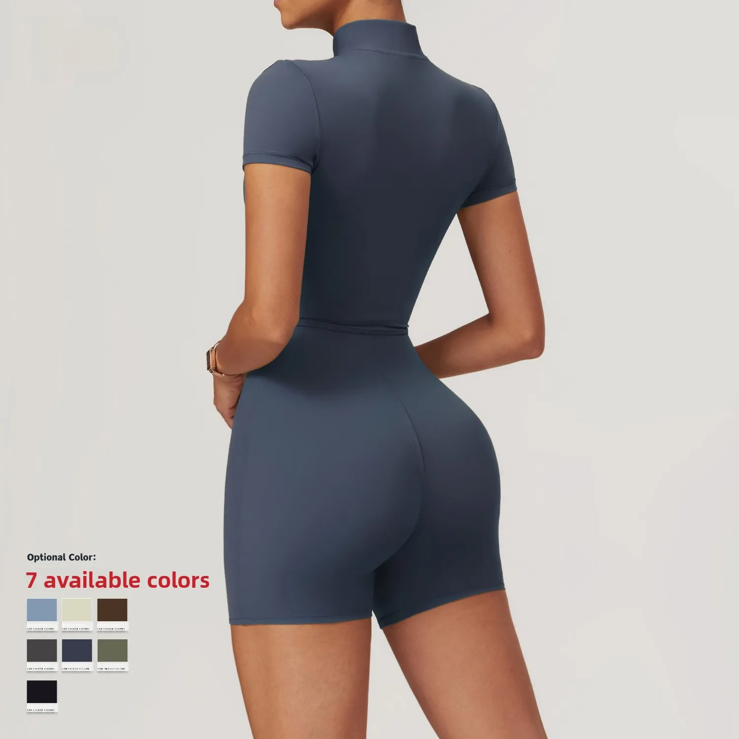 ALOR Summer Zipper ort Sve Yoga Onesie Women's Fitn Tight Sports Bodysuit ALOIDE Brand Double-Sided Cloud Sensation F...