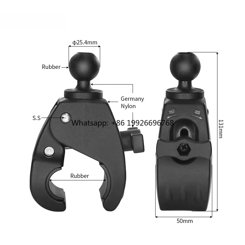 

Vehicle Round Tube Tough-Claw Quick Release Clamp Base With 1" Ball Head Compatible with 1" - 1.97" Round Tubes manufacturer