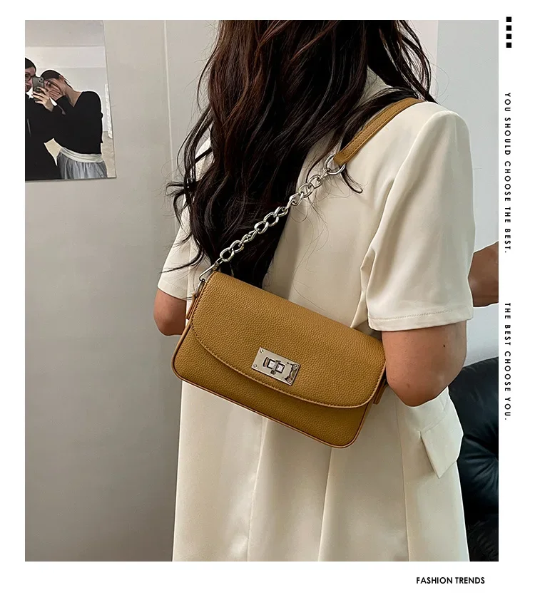 

Minimalist 2025 Square Messenger Bag - Niche Trend Retro Texture Shoulder Purse, Women's Solid Color Small Crossbody‌