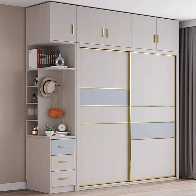 

Cabinet Wood Handles Wardrobe Drawer Space Saving Bedroom Sliding Doors Wardrobe Storage White Quarda Roupas Home Furniture