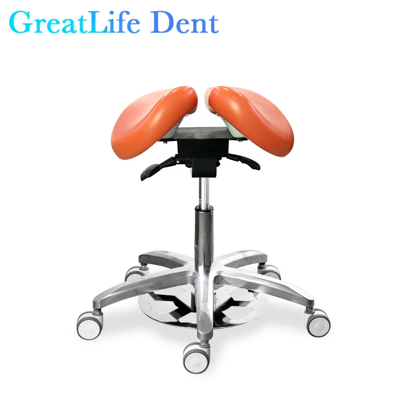 

GreatLife Dental Ergonomic Beauty Salon Barber Tattoo Luxury Pu Leather Saddle lifting Swivel Adjustable Mute Wheel Doctor Chair