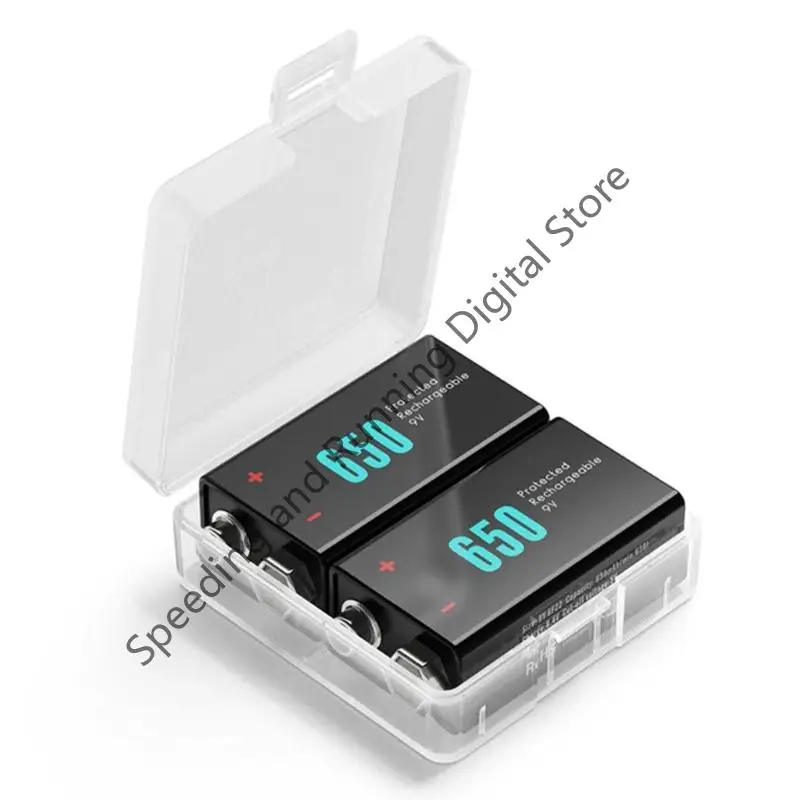 1/2Slot 9V 6F22 Battery Transparent Plastic Storage Box Case Holder Cell Container Multimeter Microphone Battery Case
