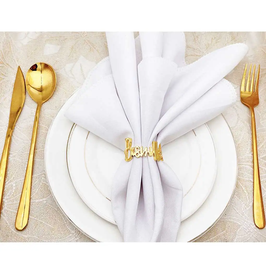 

12 шт. кольца для салфеток из сплава, держатель для бумаги для Ид, Рамадан, отель, западный ресторан, пряжка для салфеток, свадебная вечеринка, серебро