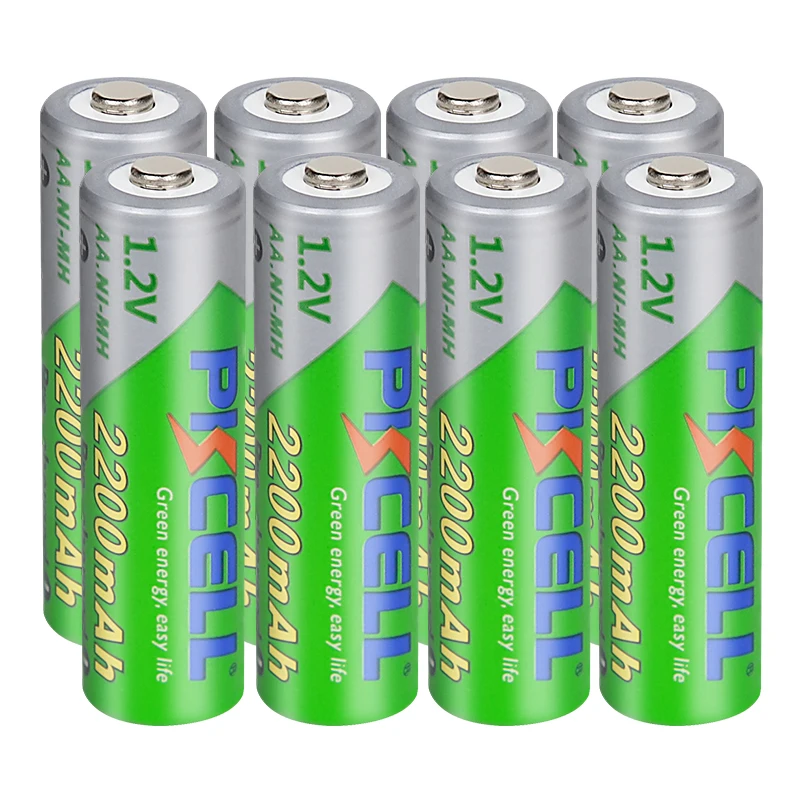 

8pcs/2card PKCELL AA Rechargeable Battery NiMH 1.2V 2200mAh Ni-MH 2A AA Pre-charged Batteries low self discharge toys Batteries