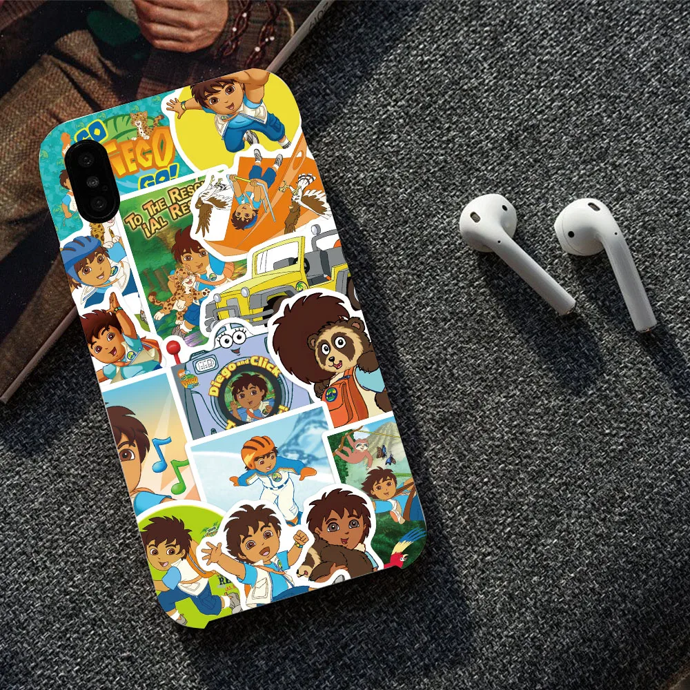 50PCS Go Diego Go Stickers Cartoon Character Decals For Laptop Water Cup Suitcase Refrigerator Notebooks Toy Graffiti Stickers