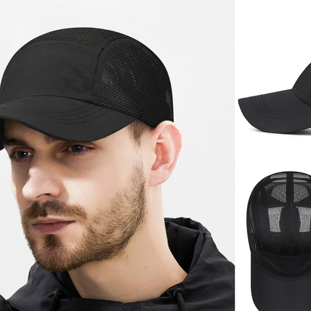 

Дышащая сетчатая шляпа, быстросохнущая кепка, солнцезащитный крем, уличная тонкая шляпа, регулируемый козырек, повседневный декор, однотонная сетчатая солнцезащитная кепка