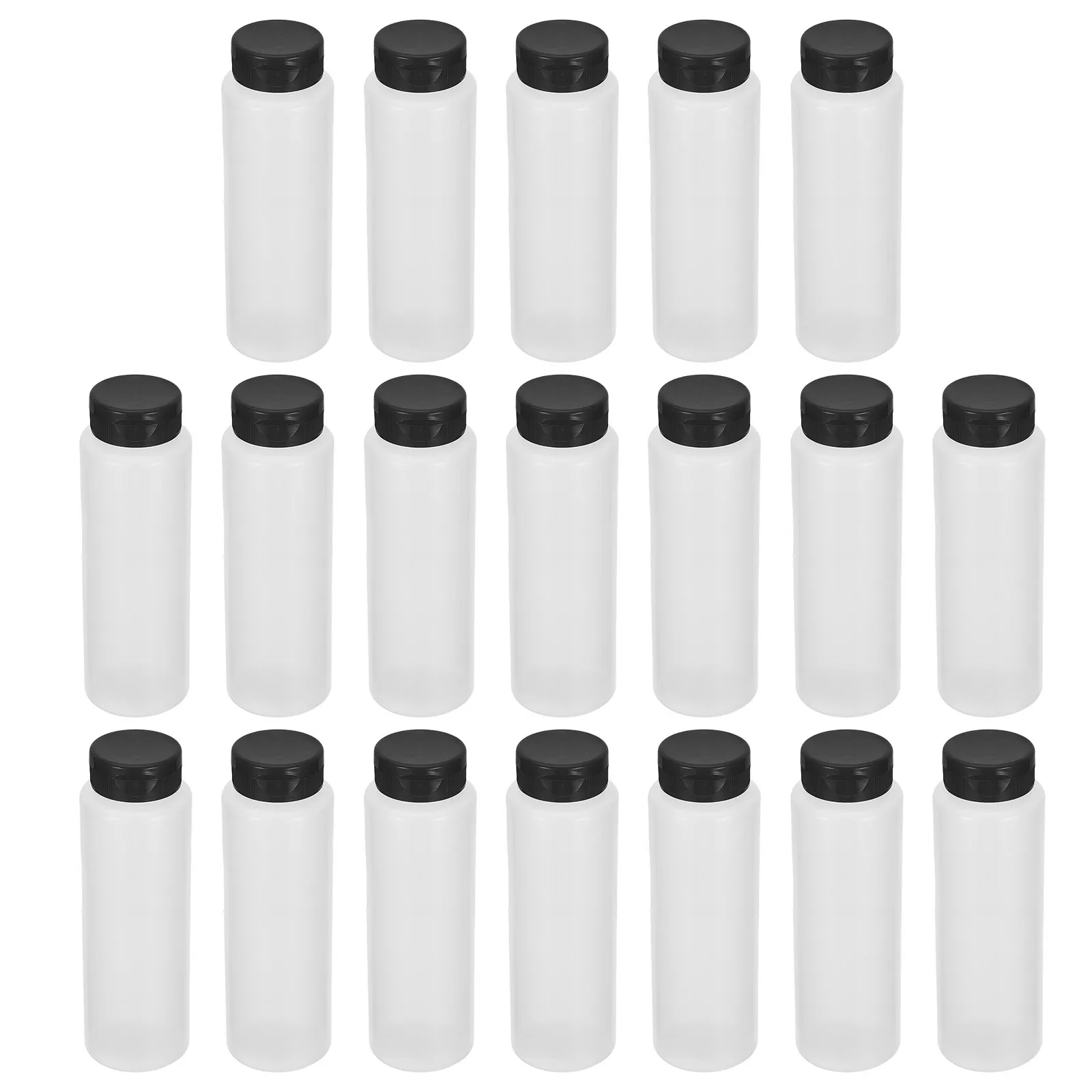 

20Pcs Food Grade Salad Bottle 240Ml Leak Proof Squeeze Bottles Black Cap Refillable Portable Condiment Containers for Dressings