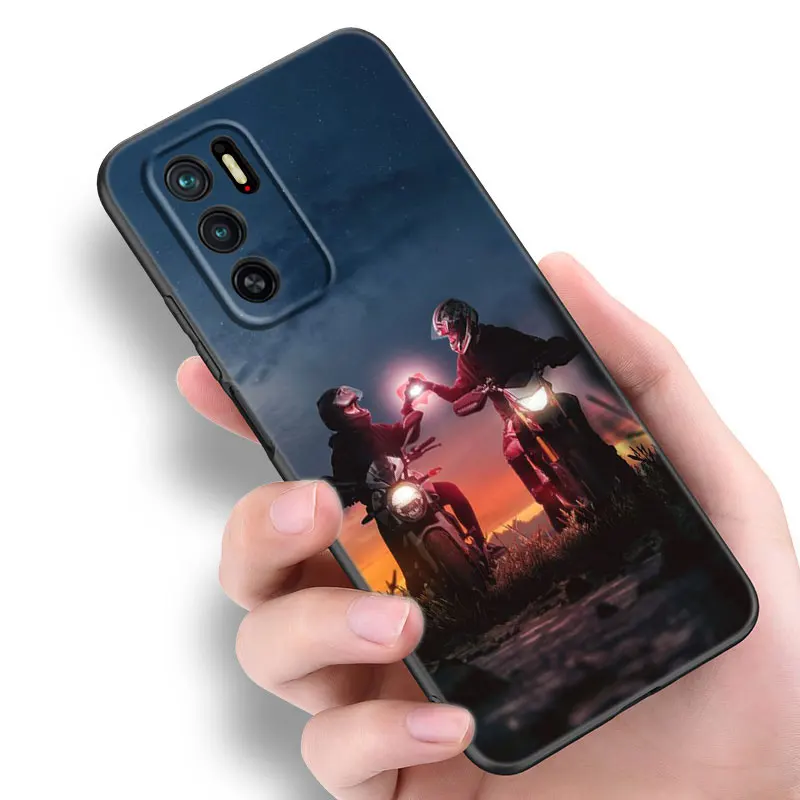 Motorcycle Man Phone Case For Xiaomi Redmi Note 8 9 10 11 11E 11T 11S 12 Pro 4G Plus 5G 8T 9S 10S 12S Black Silicone Cover