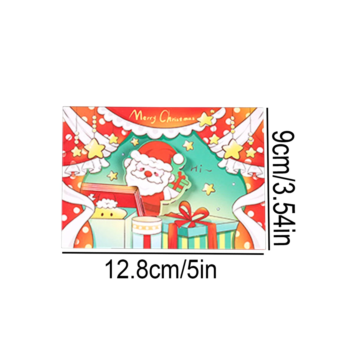 1PC 3D Christmas Greeting Card Santa Claus Snowman Reindeer Xmas Holiday Card for Family Friends Christmas Gift