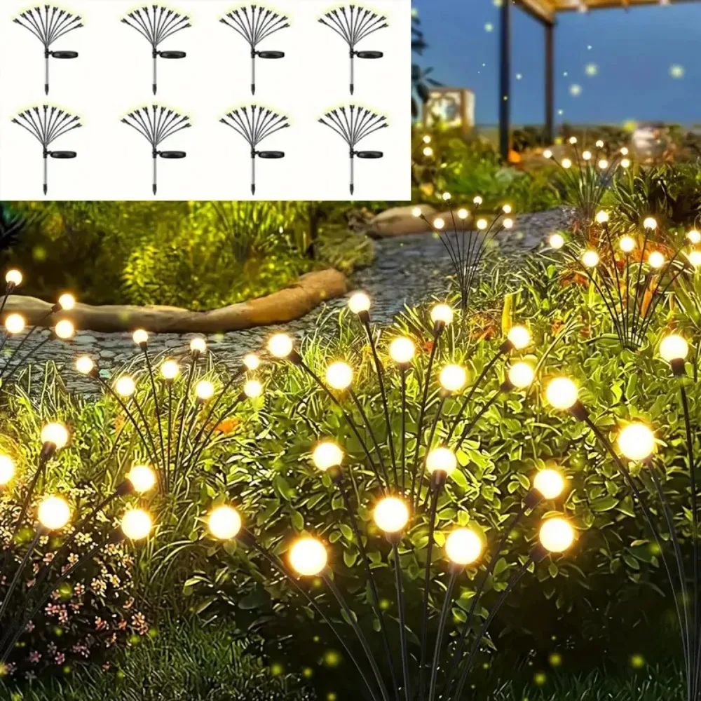 10 LED Solar Garden Lights Firefly Waterproof Solar Lights Outdoor for Yard Patio Pathway Christmas Decorations Solar Lamp
