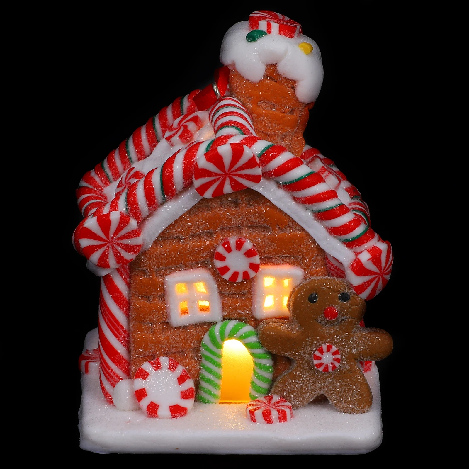 

Gingerbread House naments Christmas Decoration Clay Crafts Hanging LED Lights Festive Atmosphere Holiday Gifts