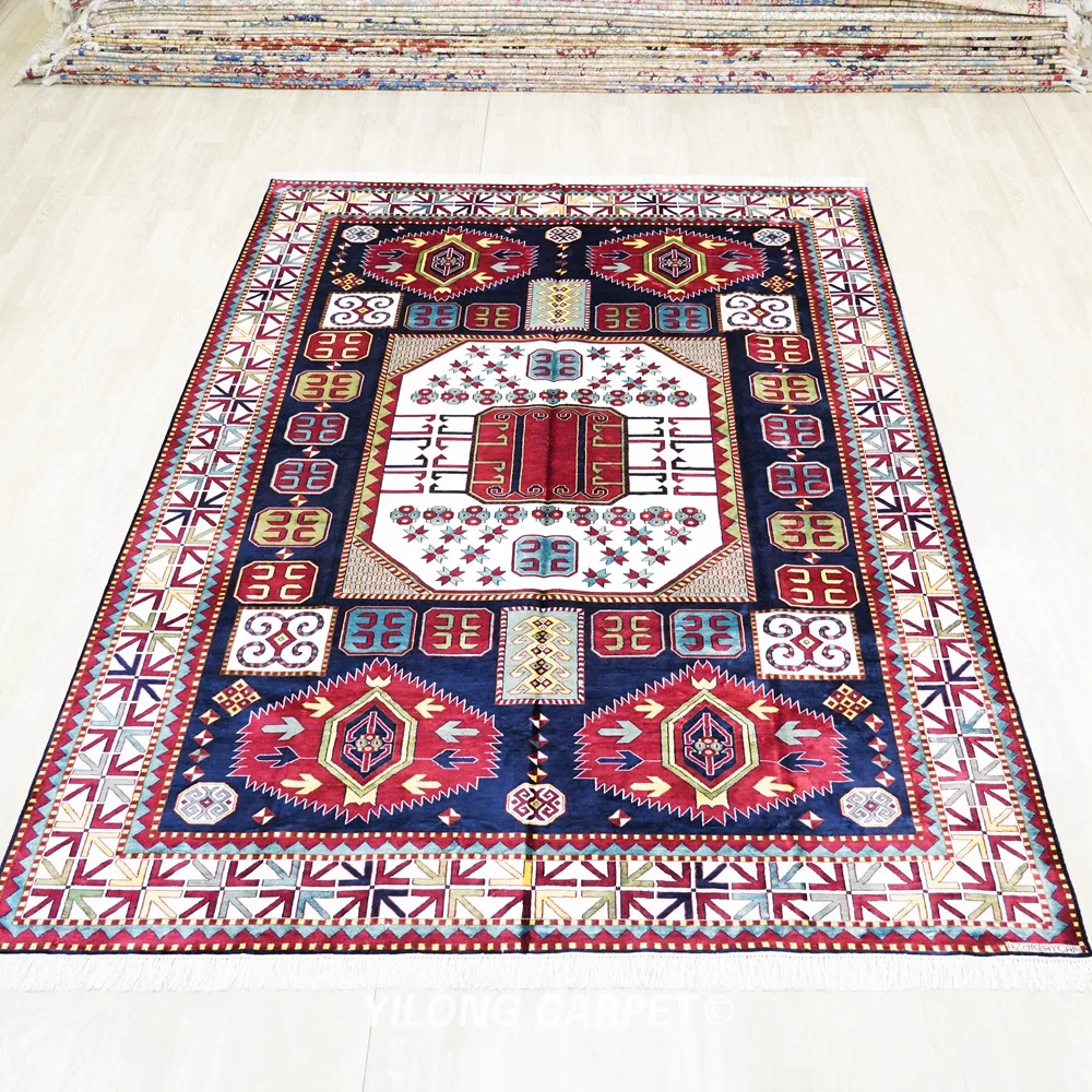 198x305cm Handknotted Silk Tribal Rugs Caucasian Living Room Indoor Carpet (BL058)