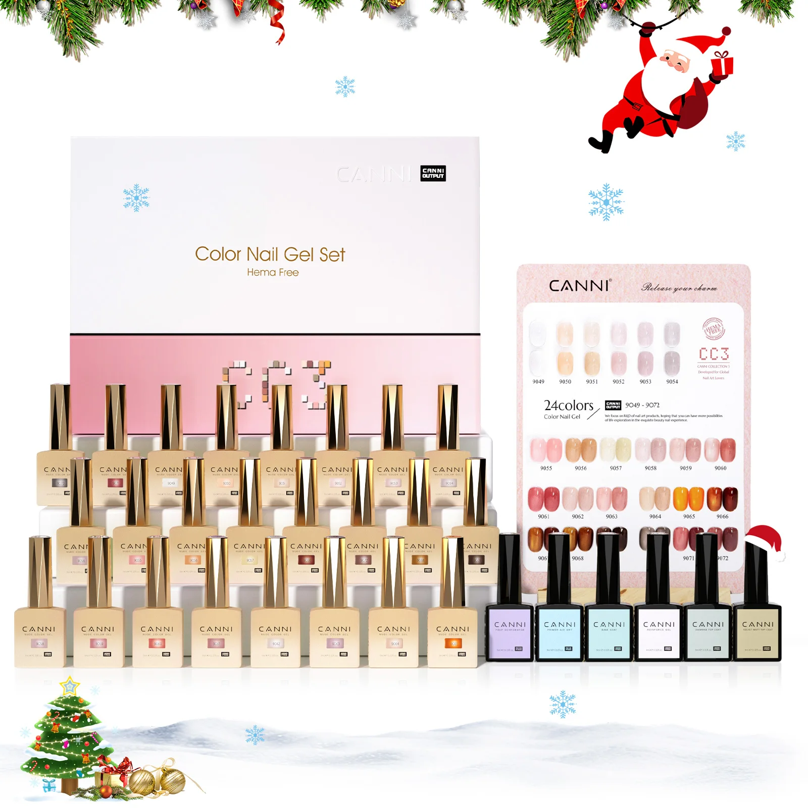 CANNI 30 pezzi Kit smalto gel per unghie Collezione CC TPO/Hema Free Fall Nails Vernice gel natalizia Soak Off Set gel semipermanente