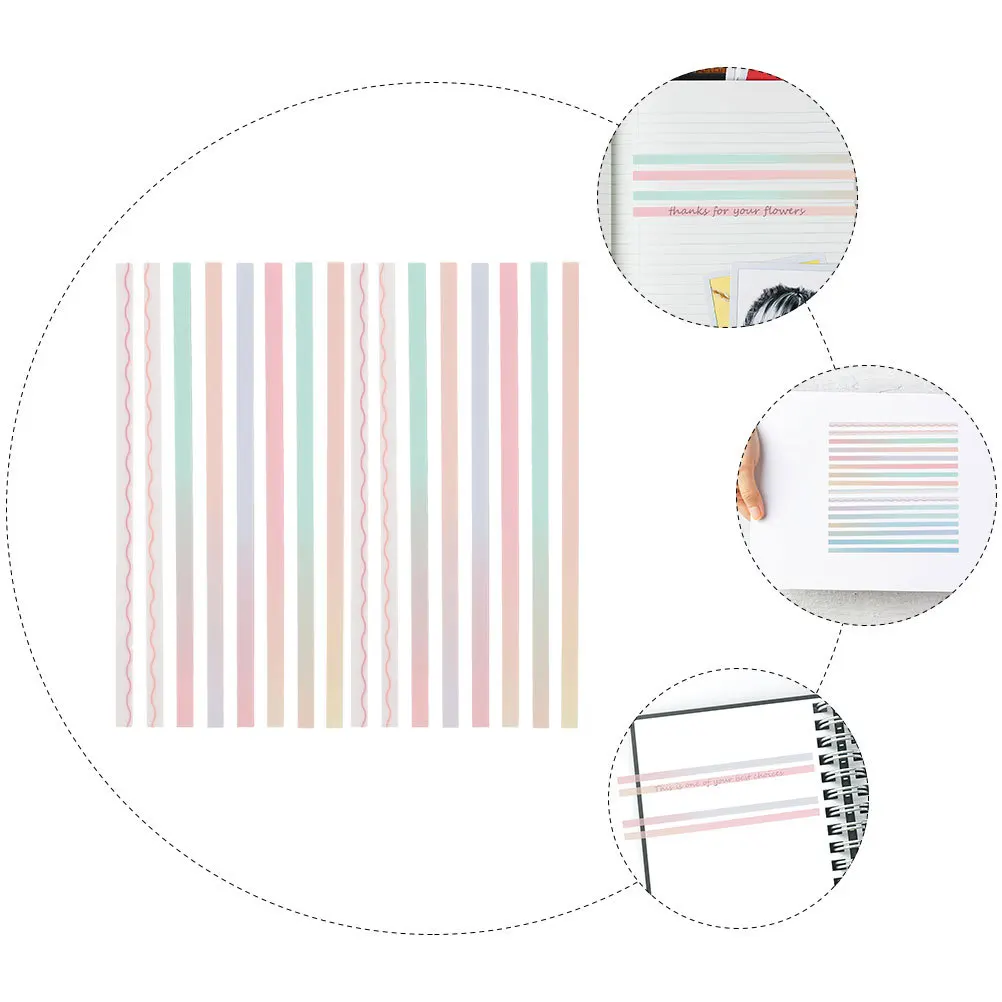 2 세트 롱 바 스티키 스트립 재사용 가능한 인덱스 탭 노트북 책 잡지 페이지 마커 독서 정리 도구 사무용품