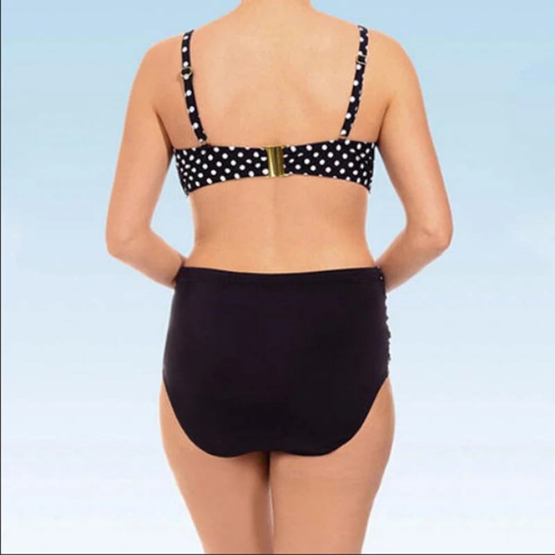 New Female Summer Striped Print Bikini Sets Swimsuit Women Sexy Bathing Suit Two Piece Set Swimwear Loose Beach Tankni 6XL
