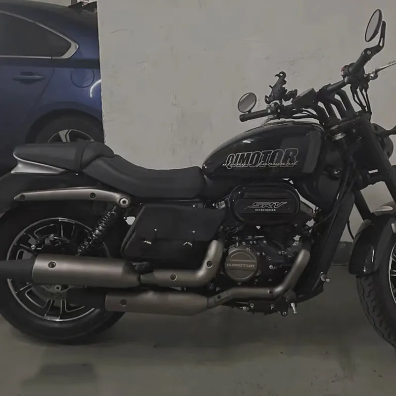 【Premium】For QJMOTOR Flash 350 side ugly bag, fuel tank side bag, motorcycle modification, retro calfskin locomotive diagonal