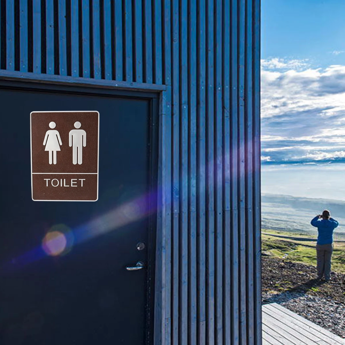 

Creative 3D Toilet Wall Sticker Restroom Sign Decor White Decals Push Pull Sticker Bathroom Marker