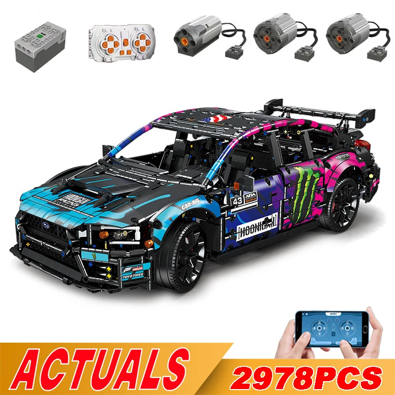 

Technical APP Remote Control STI Super Speed Racing Car Building Blocks MOC 79953 Moter Power Car Sets Bricks Toys For Kids Gift