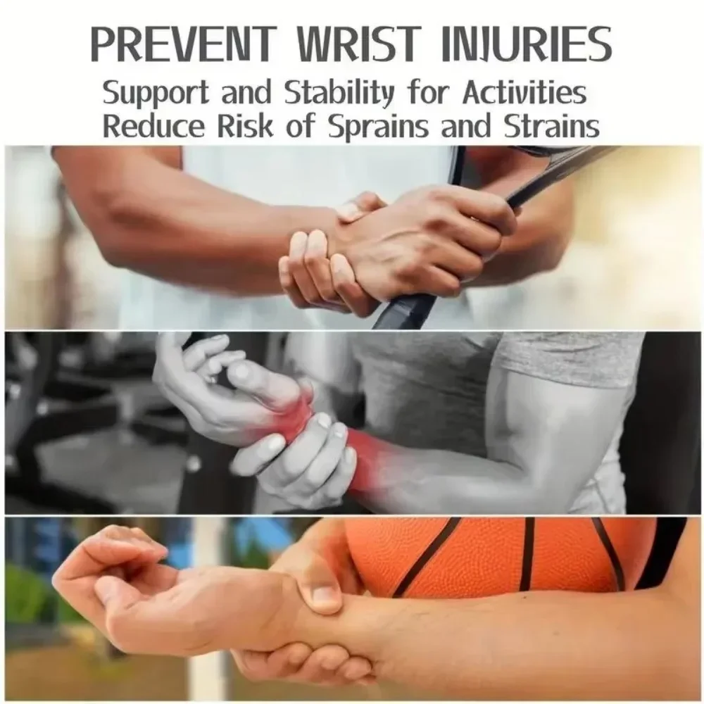 Adjustable Wrist Strap Sports Style Pressure Wrist Band For Women & Men Badminton Basketball Carpal Tunnel Wrap Brace Right Left