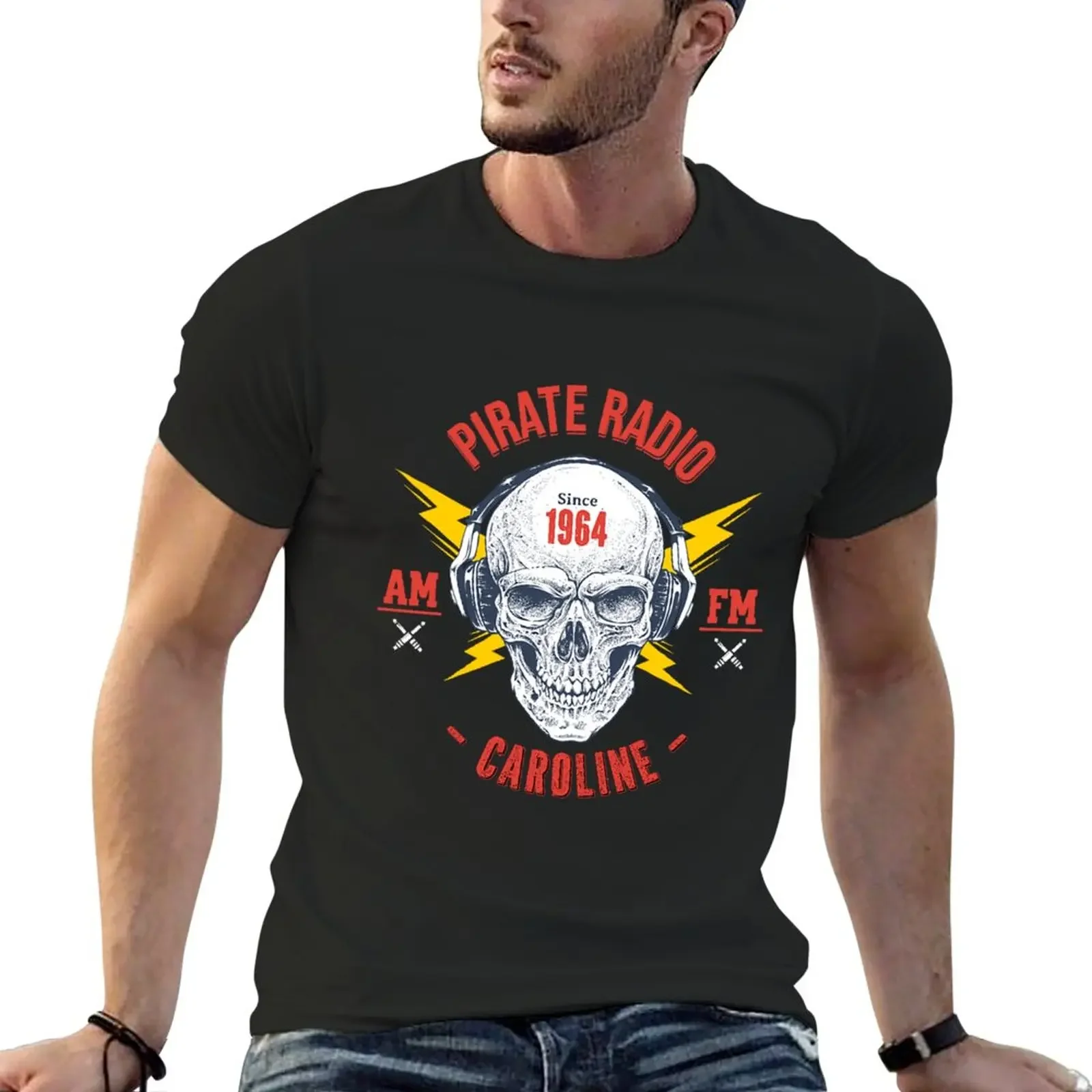 New Radio Caroline Retro Vintage Pirate Radio T-Shirt korean fashion boys white t shirts Blouse men clothing