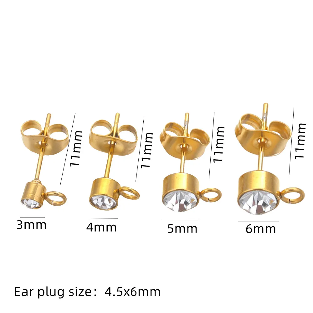 Clear Rhinestone Earring Posts for DIY Jewelry Making