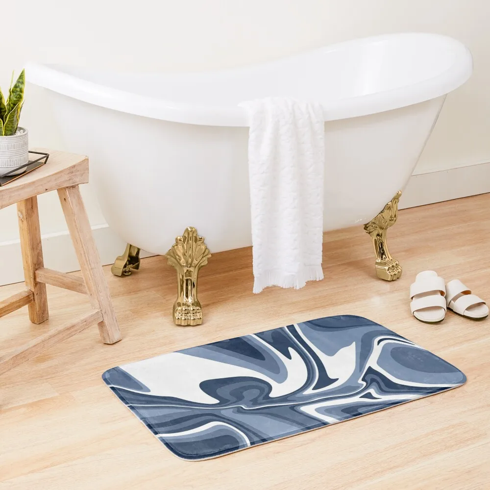 

Blue and White Abstract Marble Bath Mat Bath Accessories Bathtub Carpet Bathroom Carpet Living Room Rugs Carpet For Shower Mat