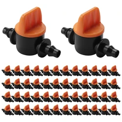 50Pcs 1/4Inch Pipe Mini Valve 4/7Mm Hose Controller Barbed Adapter Agriculture Drip Irrigation Watering System Fitting