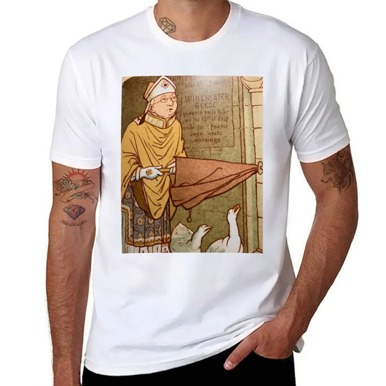 

Saint Swithin. T-Shirt man t shirts graphic men t shirt cotton 100% T-Shirt