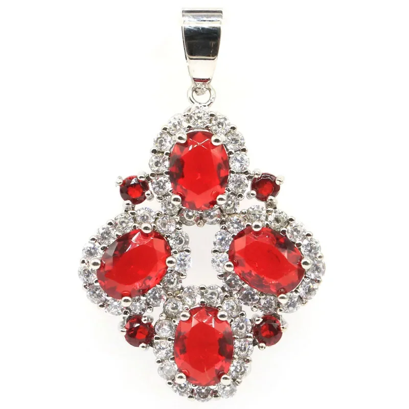 

6.5g 925 Solid Sterling Silver Pendant Customized Blood Ruby Golden Citrine Emerald Green Peridot Tourmaline Violet Tanzanite CZ