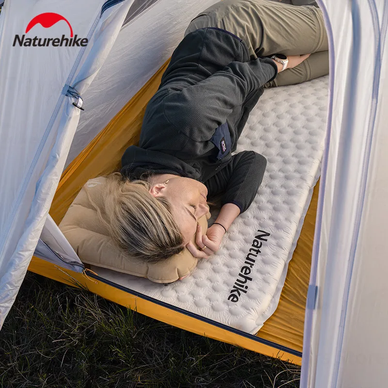 Imagem -03 - Naturehike Auto-inflável Colchão Dormir Air Mats Esponja Cama Almofada Ultraleve Camping ao ar Livre Trekking Quente Dobrável Turista