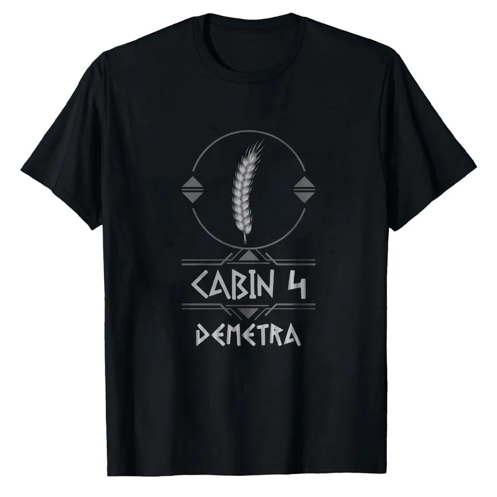 Cabin 4 Demetra Camp Half‑Blood Graphic T‑Shirt Casual Cotton Tees Percy Jackson Greek Mythology Wheat Symbol Vintage Print Tops