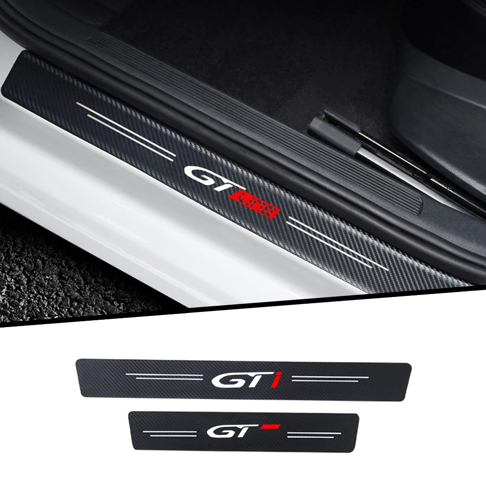 Car Rear Trunk Door Sill Protective Film Stickers for Peugeot GTLine GT Logo 307 308 107 108 206 207 208 2008 3008 4008 508 RCZ