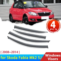 4x Windshield for Skoda Fabia Mk2 5J MG 2008~2014 2010 2009 Accessories Car Side Window Visor Deflectors Awing Trim Rain Eyebrow