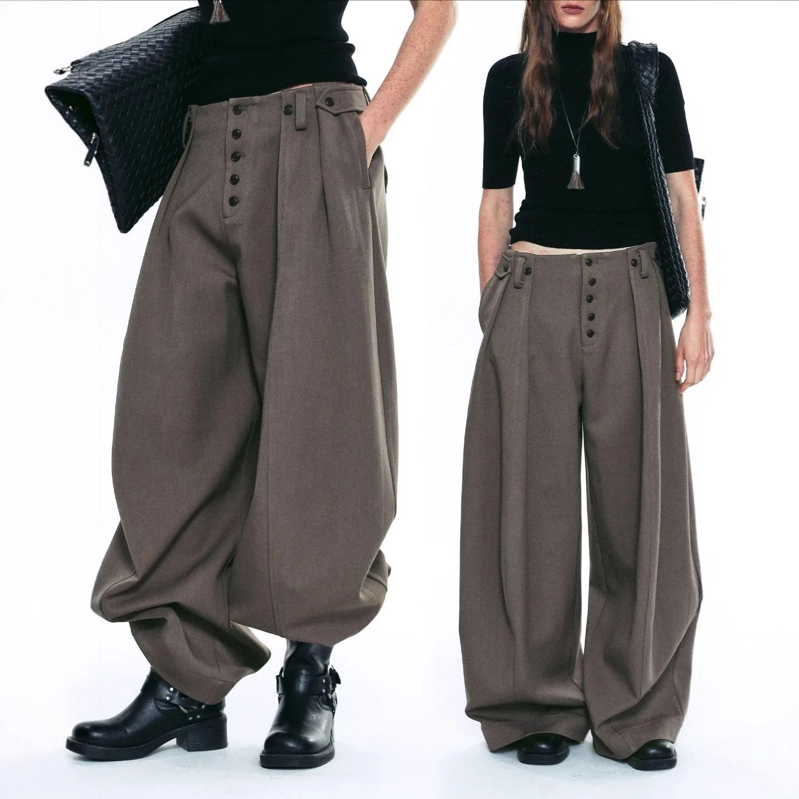 Women Suit Pants 2025 AW New Style Pants Striped Pattern Wide Leg Loose High Waist Pants Women's Versatile Casual Trousers