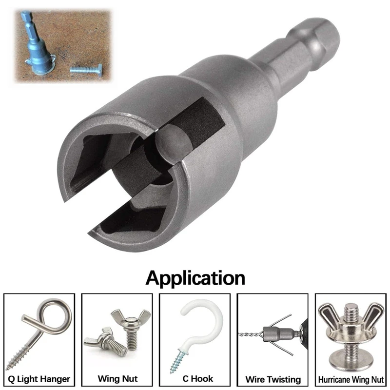 B62B Hurricane Shutter Drill Bit Wing for Nut Driver Set, 1/4in Hex Shank Power Tool for Panel Nuts, 10Pcs