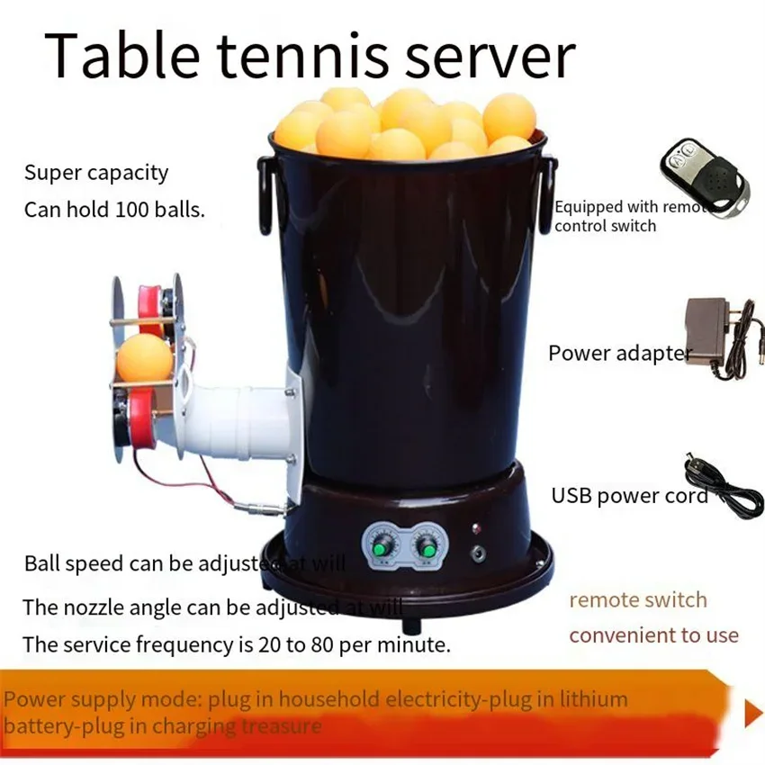 Table Tennis Automatic Launcher,Serve Machine Portable Single Player Accompany Training Bomb Self-training Automatic Device