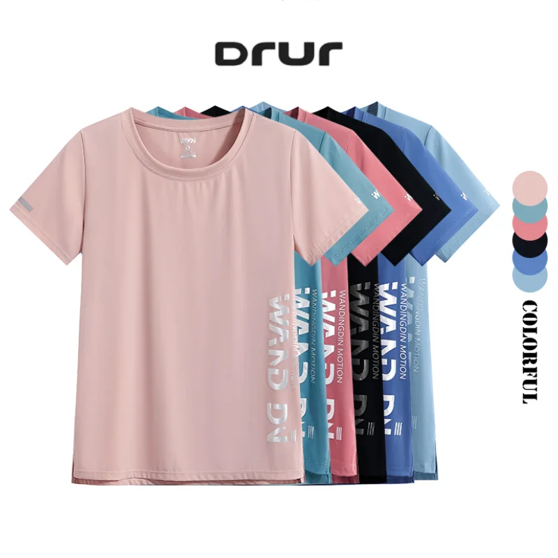 

DRUR женская футболка для бега, впитывающая влагу, свободная посадка, быстросохнущая спортивная одежда, спортивная одежда, дышащая футболка для тренировок с короткими рукавами, новинка