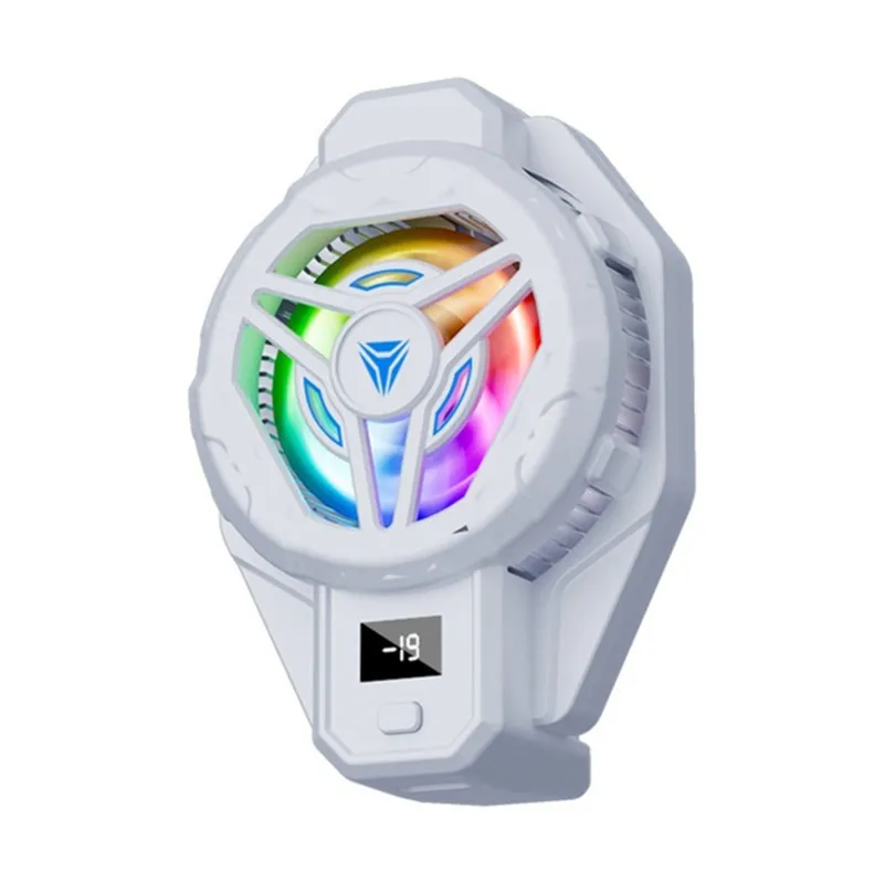 【TODAY-BUY】~@ DY36 Semiconductor Phone Cooler, 4-Speed Smart Temp Control Back Clip Radiator with RGB Light