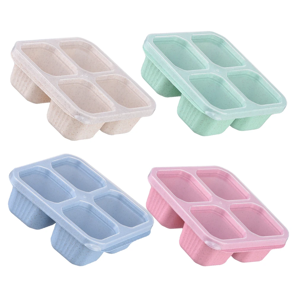 

4pcs Divided Separate Compartments Snack Nuts Lunch Containers Stackable Travel Food s Adults Container Bowls