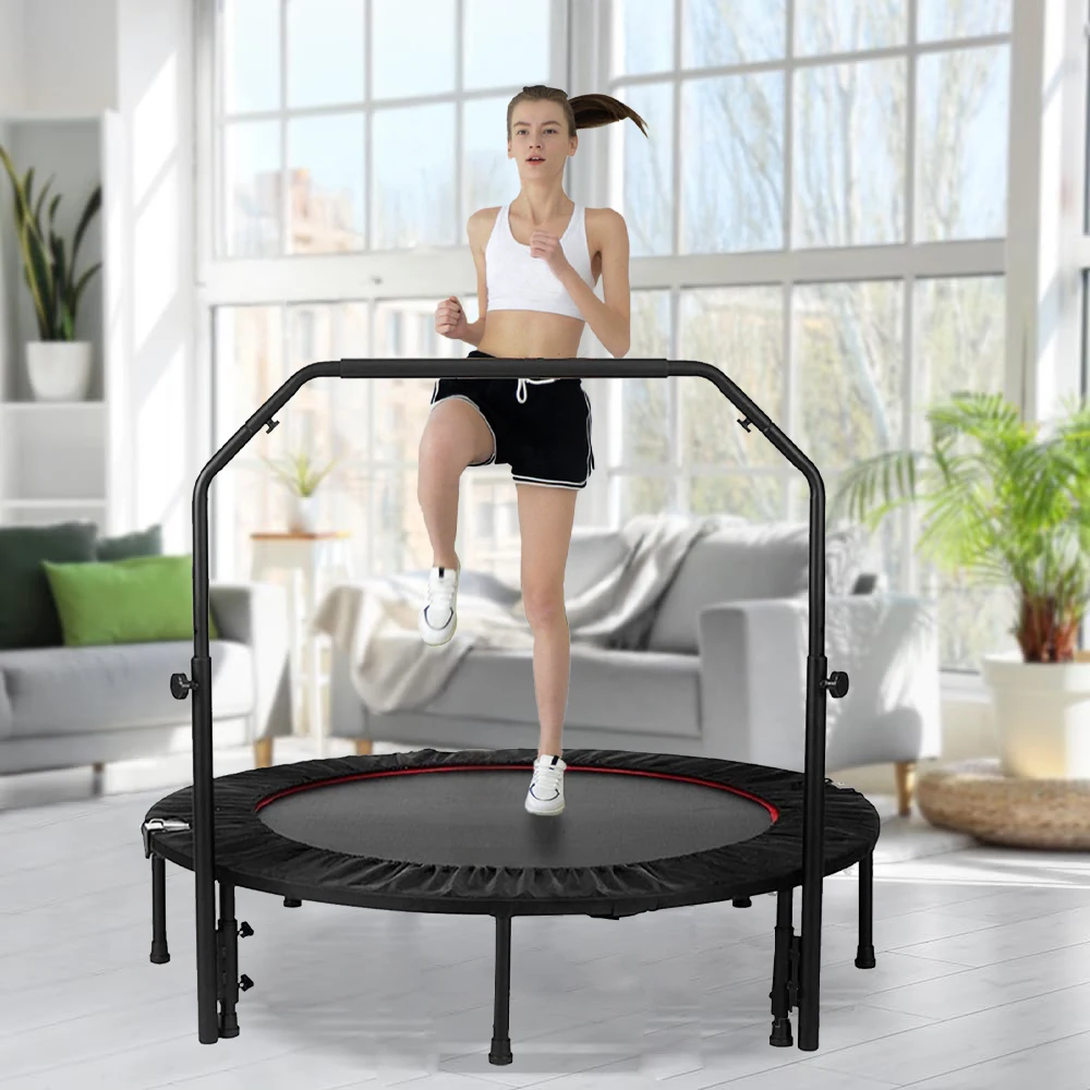 

48" Foldable Mini Trampoline Max Load 300lbs Exercise Trampoline for Adults Indoor/Garden Workout