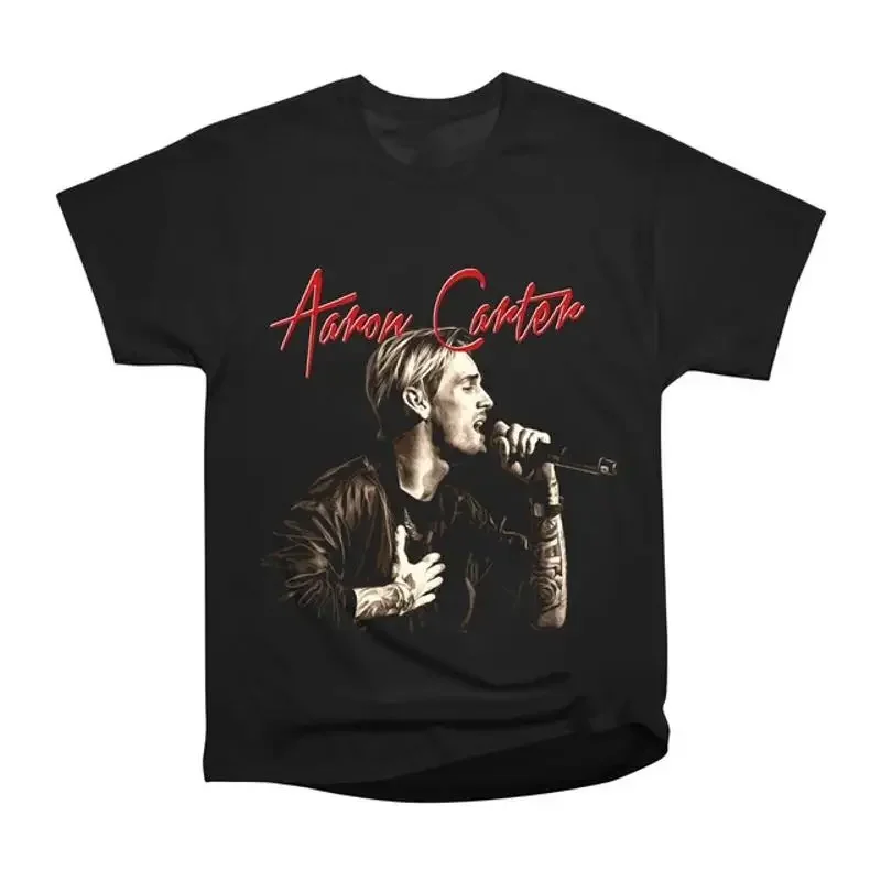 New Hot Aaron Carter Pop Music Black Cotton All Size T Shirt