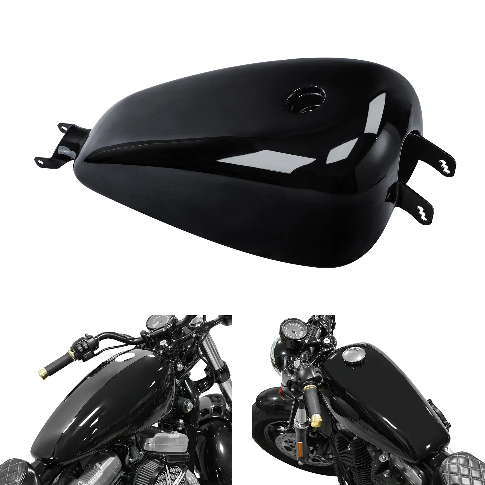Motocykl 2.6Gal 10L zbiornik paliwa gazowego Carb pasuje do Harley Sportster Iron XL 883 XL1200 2004-2006 2005 wersja gaźnika