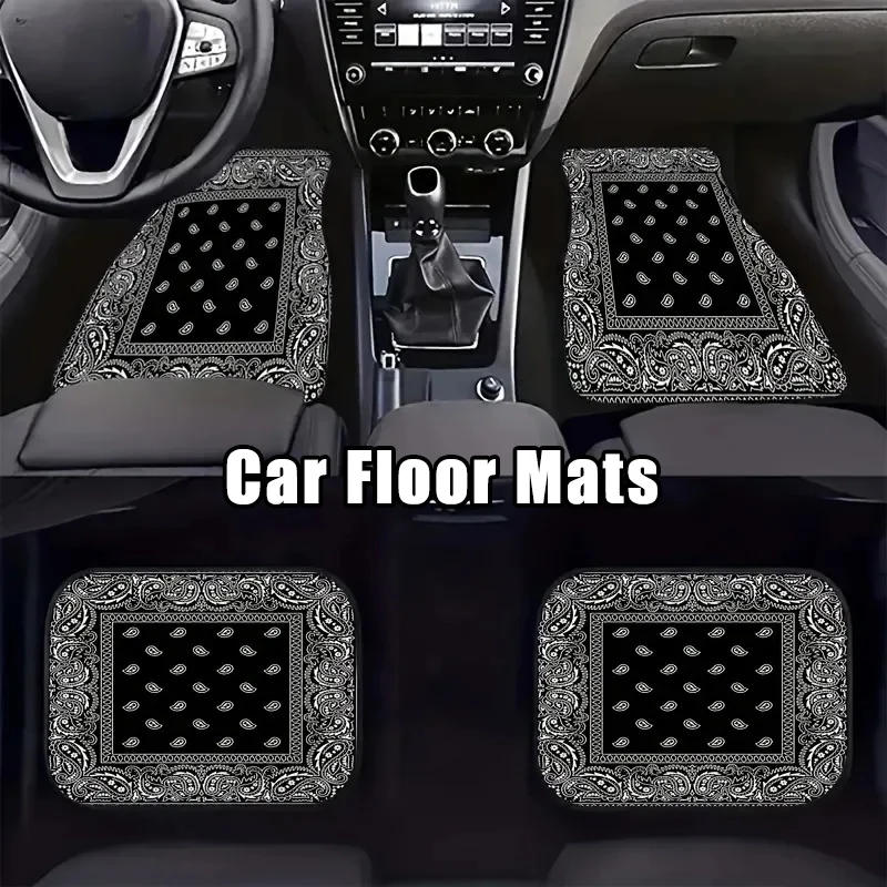 

Car Floor Mat Set of 4 Persian Rug Design Front Rear Carpets Mat Decorative Car Floor Carpets Rugs Non-Slip Auto Car Accessories