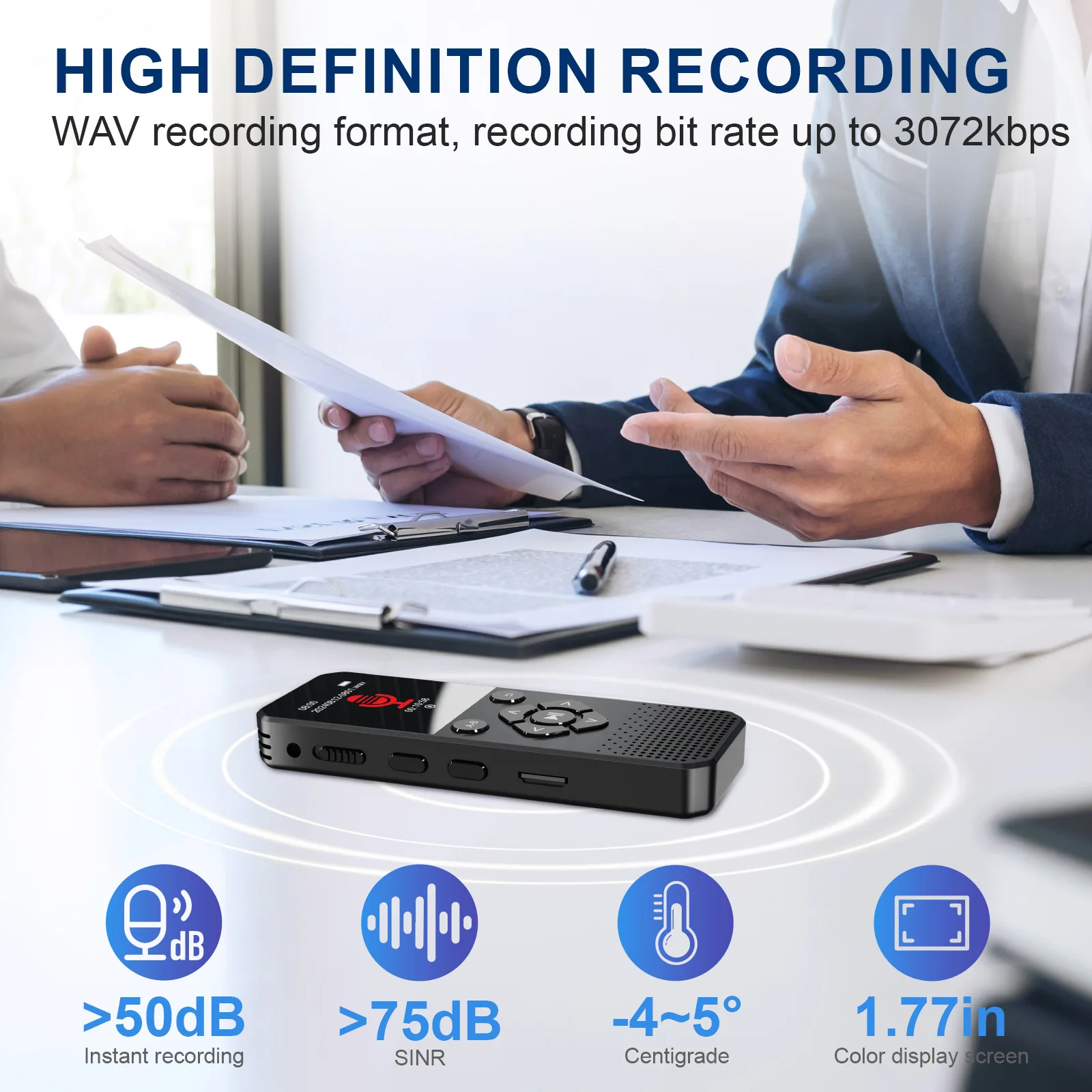 AI Powered Voice Recorder and Call Recorder with Speech-to-Text, Summarization, Translation, Supports 100 Languages, 64GB