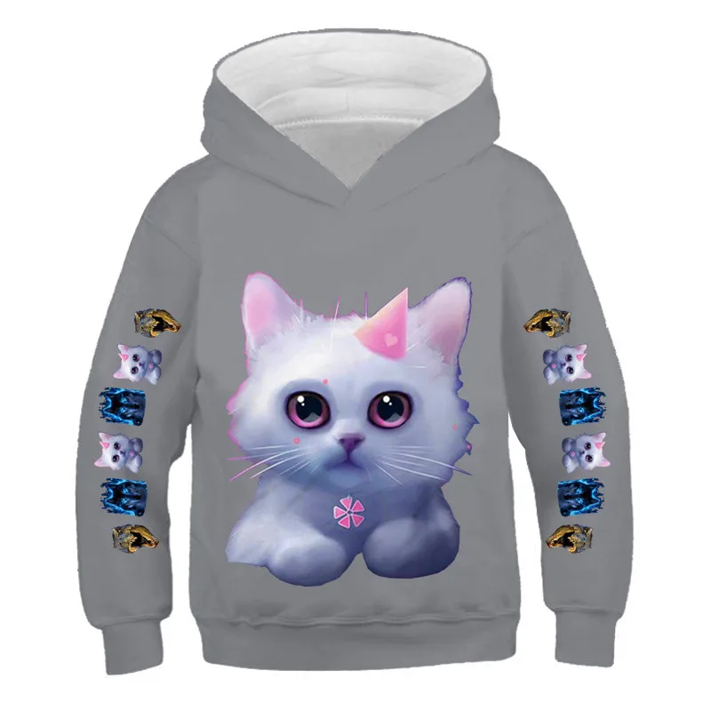 

2023 New Cat Print Cotton Hoodies Autumn And Winter Streetwear Casual Long Sleeves Sweatshirts Clothes Cats Cartoon Hooded Tops