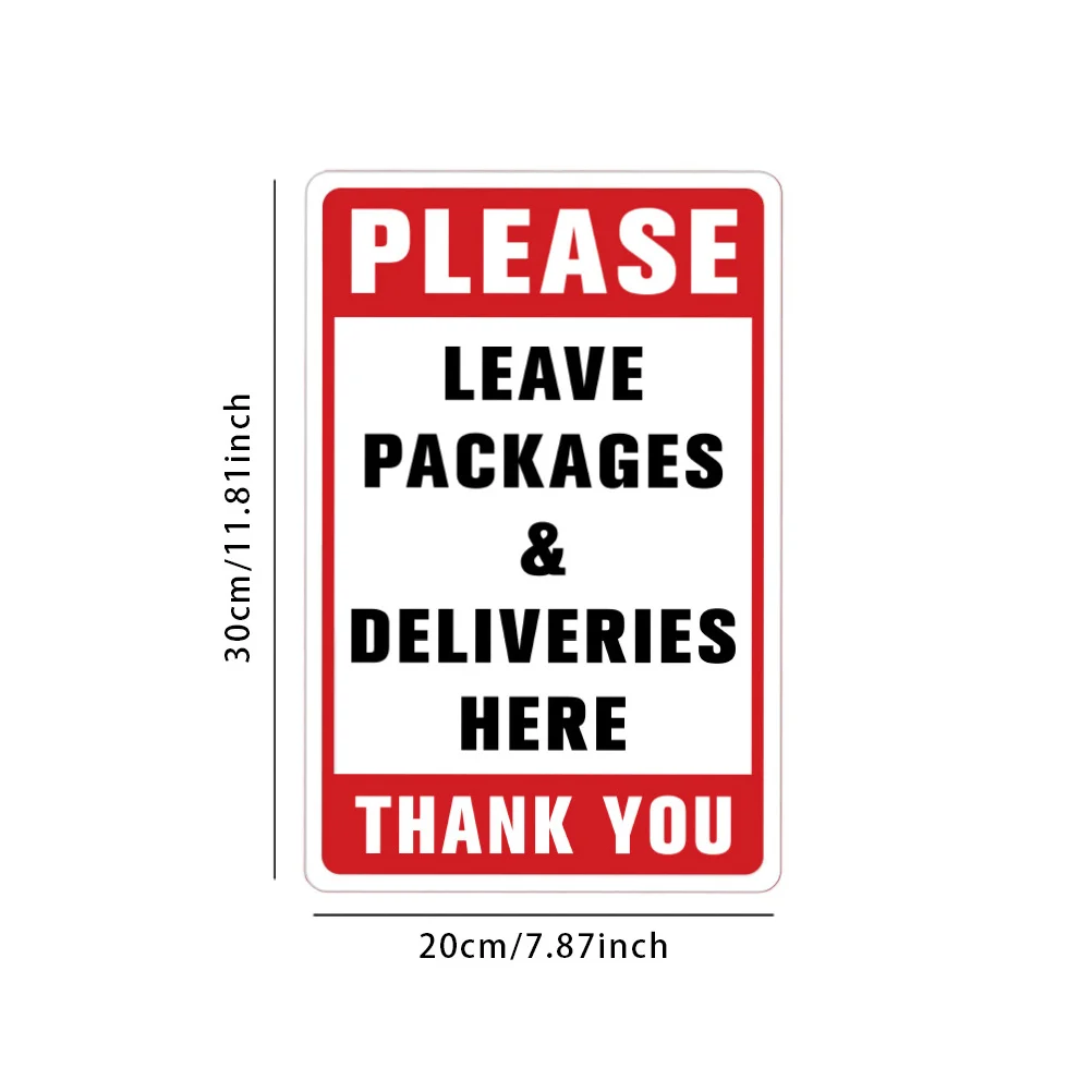 Package Leave Here Sticker Nail Sign for Logo Stickers Pvc Please Deliveries Signs Delivery Packages