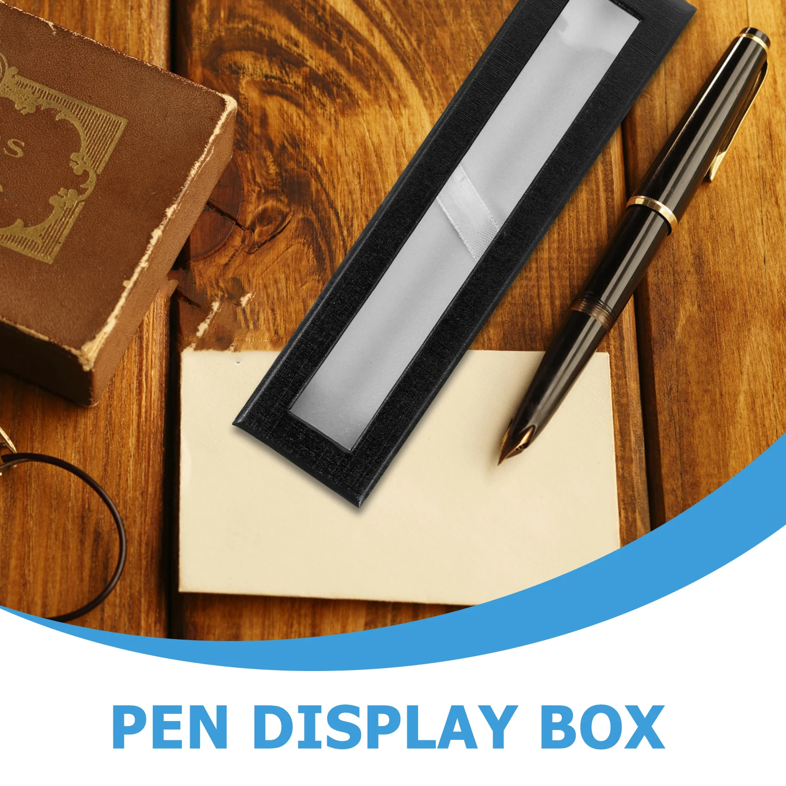 

5pcs Empty Paper Pen Case With Clear Window For Pencil Ballpoint Pen Gift Box Portable Packing Case Student Supplies Storage