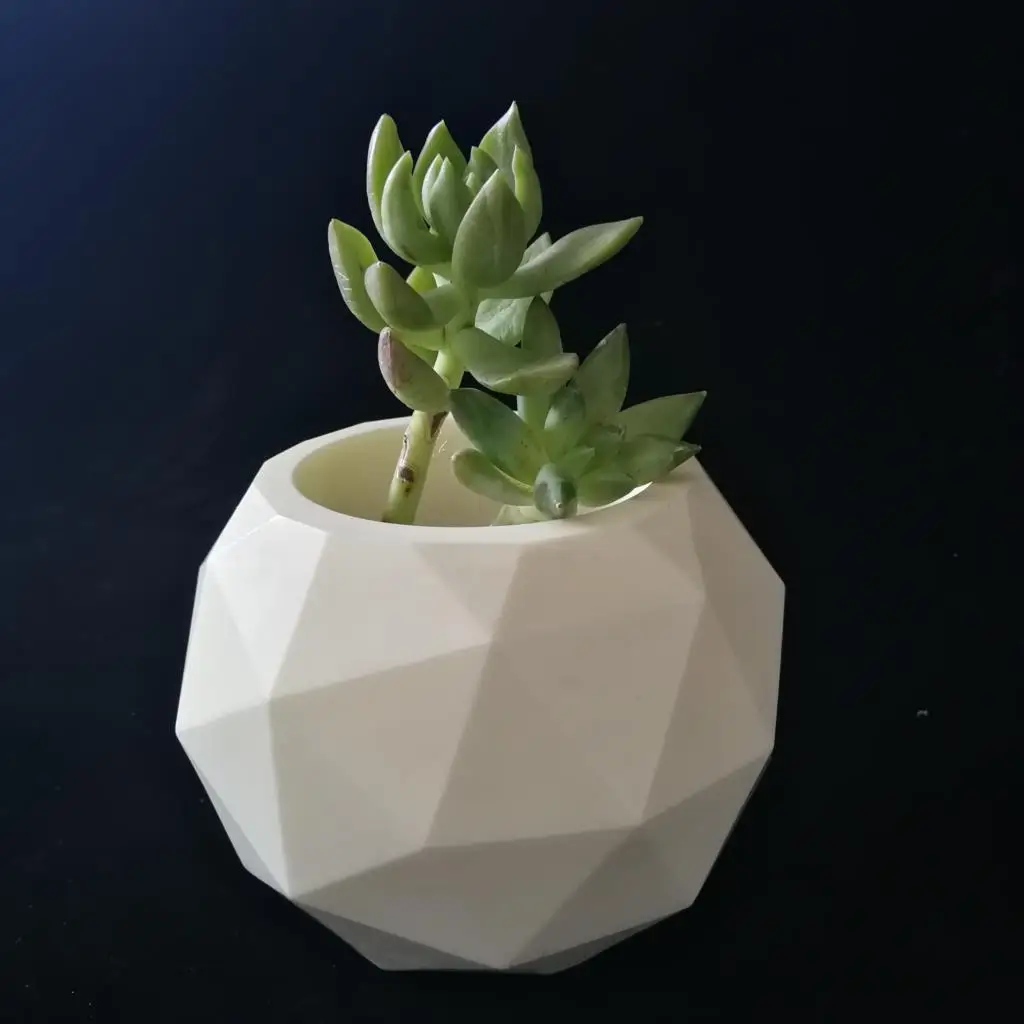 

3D Concrete Mould Vase Molds Silica Gel Garden Flower Pot SILICONE Mold Geodesic Sphere MEDIUM Candle Mold