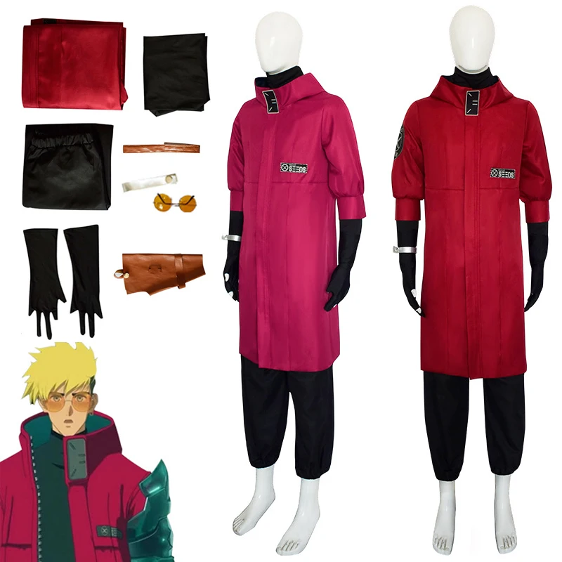 Anime Trigun Vash The Stampede Cosplay Men Costume Roleplay Fantasia Man Fancy Dress Party Clothes For Male Role Playing Fashion