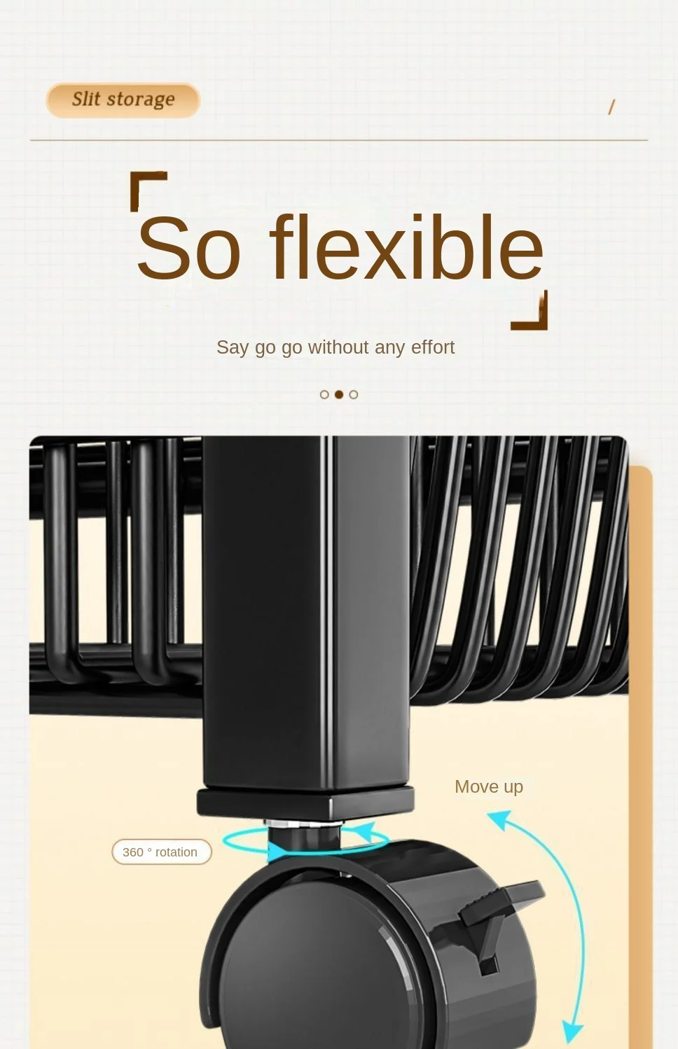 رف تخزين متنقل متعدد الأغراض، سلة شبكية قابلة للفصل، رف تخزين المطبخ، رف غرفة المعيشة والشرفة #6